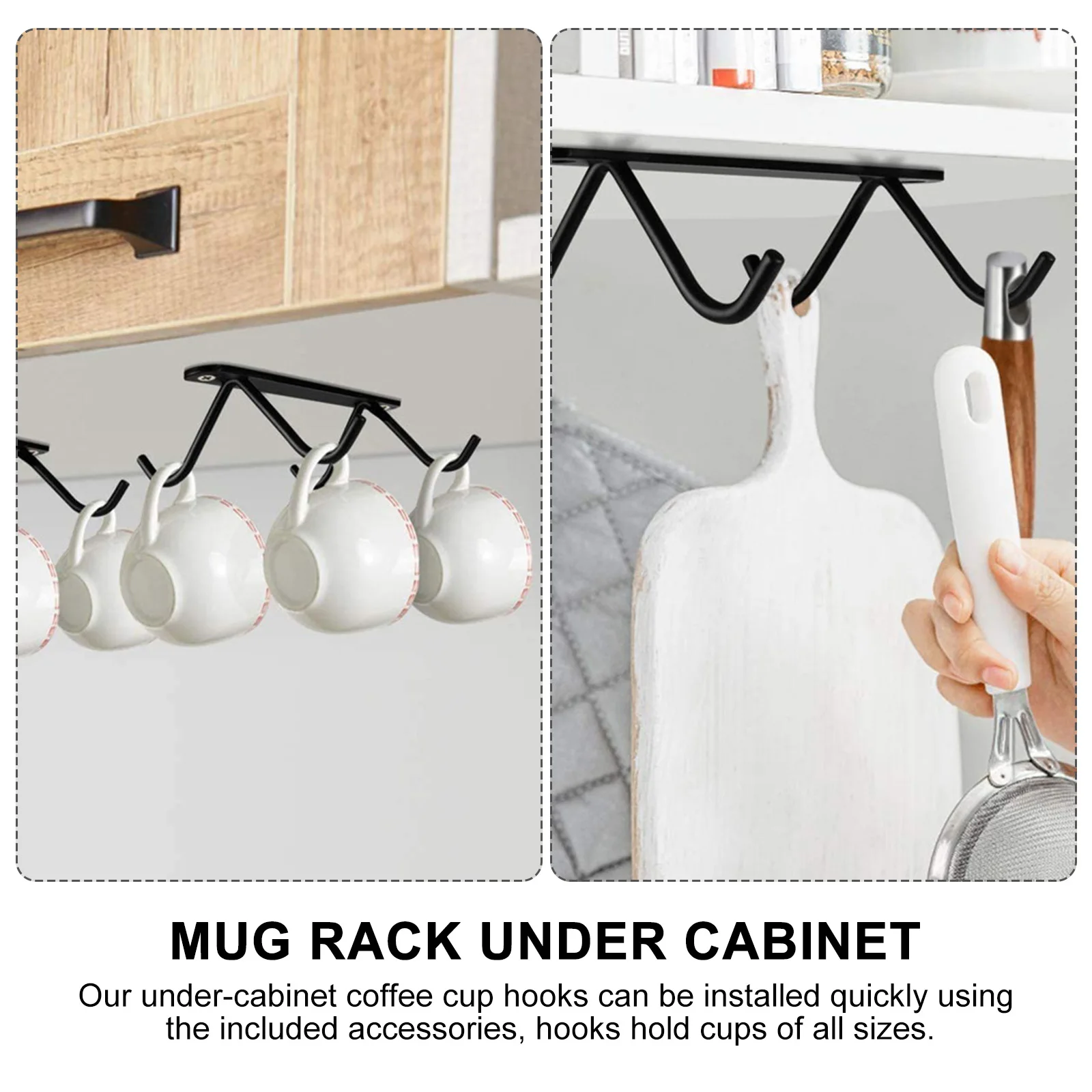 

Mugs Drying Under Cabinet Holder Household Drainage Bracket Kitchen Accessory Cup Hanger Rack Organizer Mug