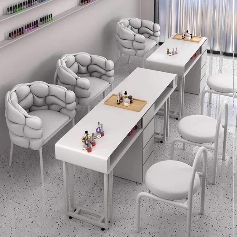 Accessories European Nail Desk Reception Cleaning High Quality Nail Desk Minimalist White Simple Wood Nageltisch Salon Furniture