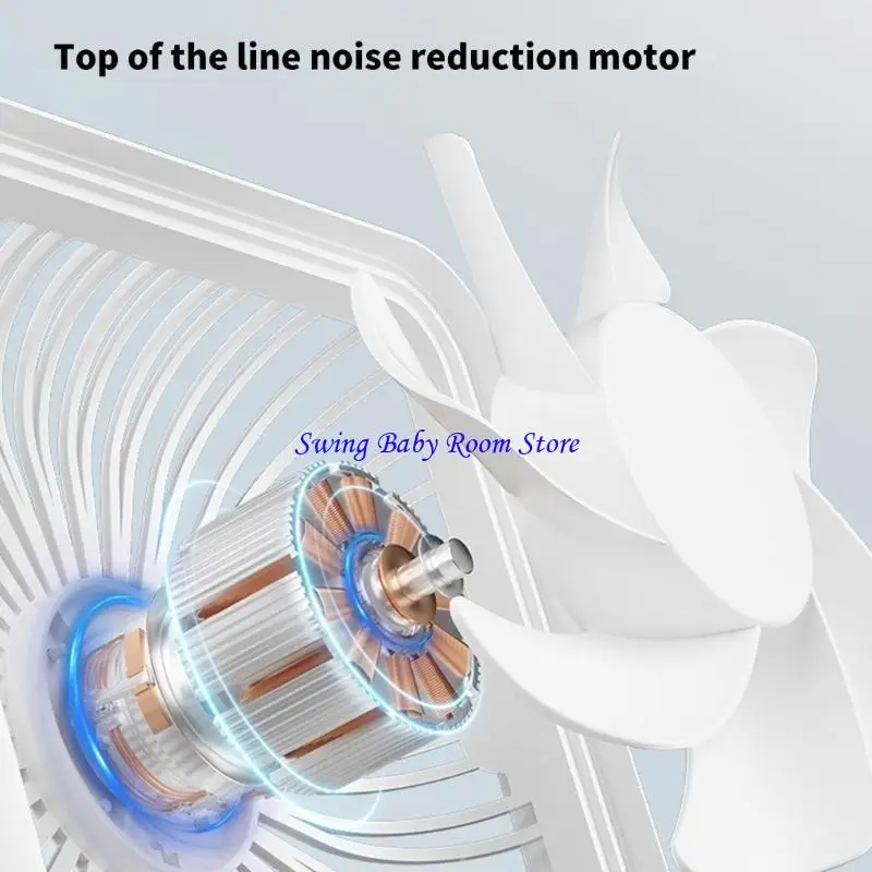 Portable USB Charging Small Desk Fan with 3 Speed Setting Portable Bedside Fan Convenient Small Fan for Quiet Cooling