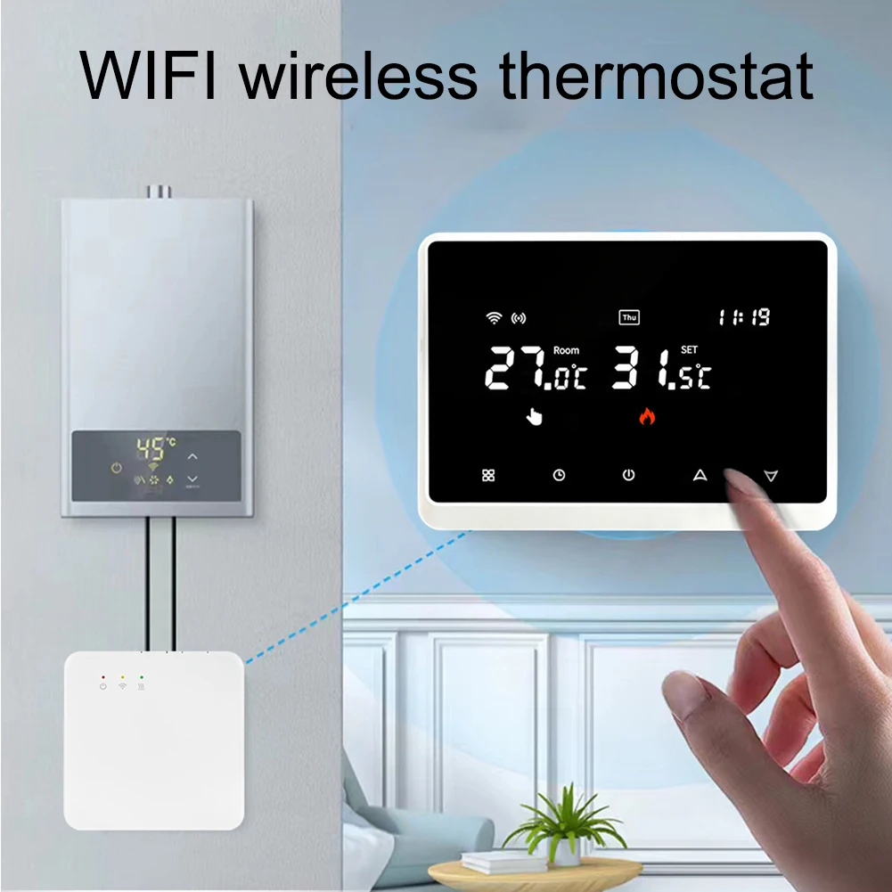 Wi-Fi 스마트 온도조절기 프로그래밍 가능 온도조절기, RF 리시버 음성 앱 제어, HVAC 시스템 액세서리