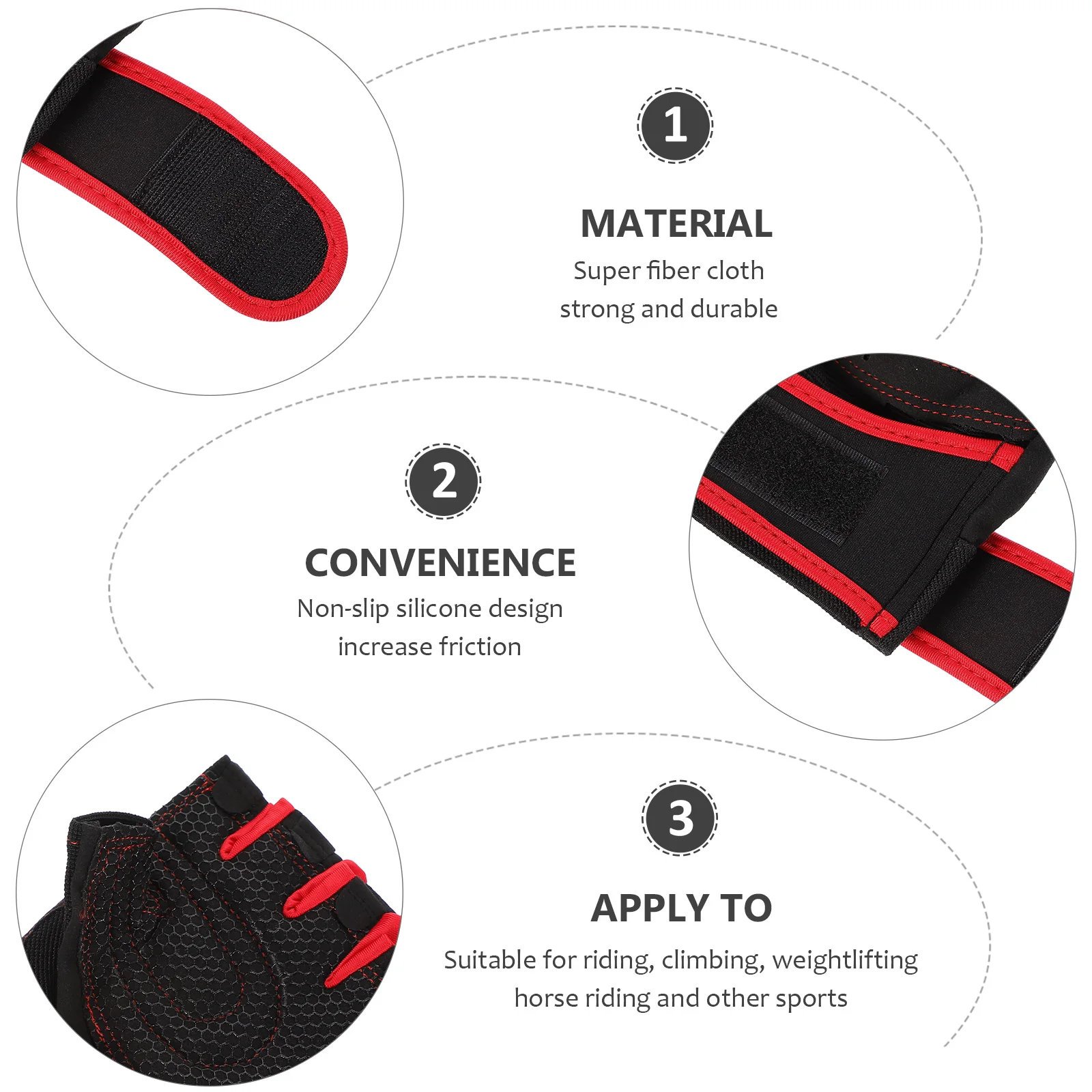 

Sports Gloves Wrist Guards for Men Women Cycling Gym Breathable Half Finger Microfiber Elastic Non Slip Silicone Design Outdoor