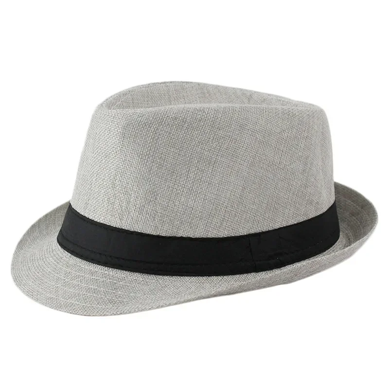 Wide Brim Hats for Men and Women Jazz Style Linen Straw Hats Curling Panama Sun Protection Fedora Caps Outdoor Head Dector