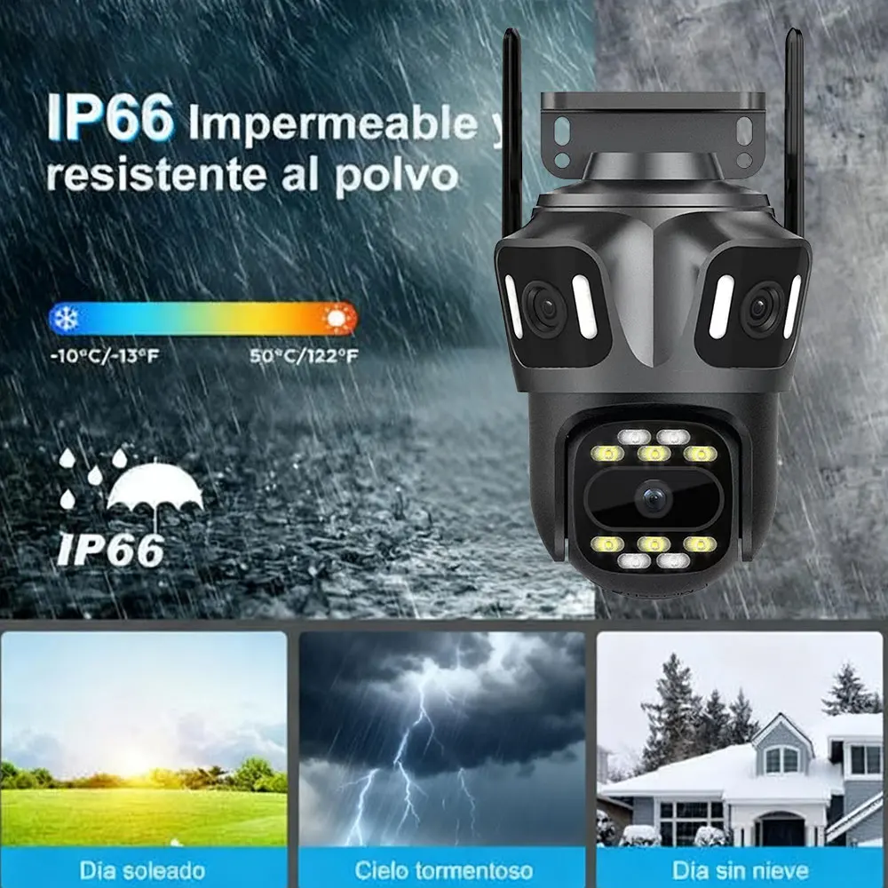  12MP 6K HD Three Lens Three Screen WIFI IP Outdoor Camera Human Detection Waterproof CCTV Video Security Camera iCsee