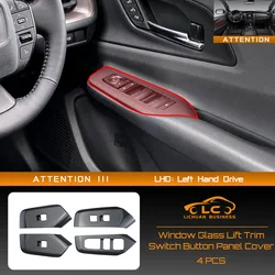4PCS Window Glass Lift Trim Switch Button Panel Cover ABS Carbon Fiber Color Interior Decorative for Toyota Prius 2023 2024