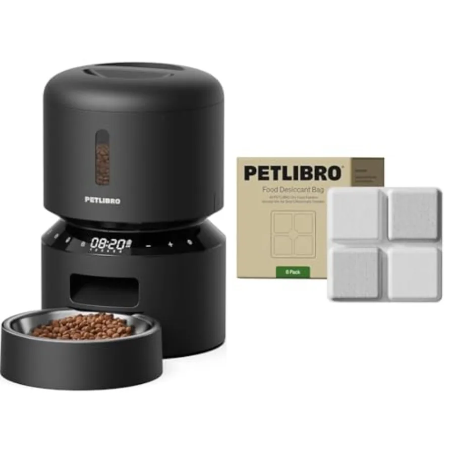 

Automatic Cat Feeder 3L for Cats Small Dogs: Programmable Timed Portion Control Airtight Plastic Hopper White Voice Recording M