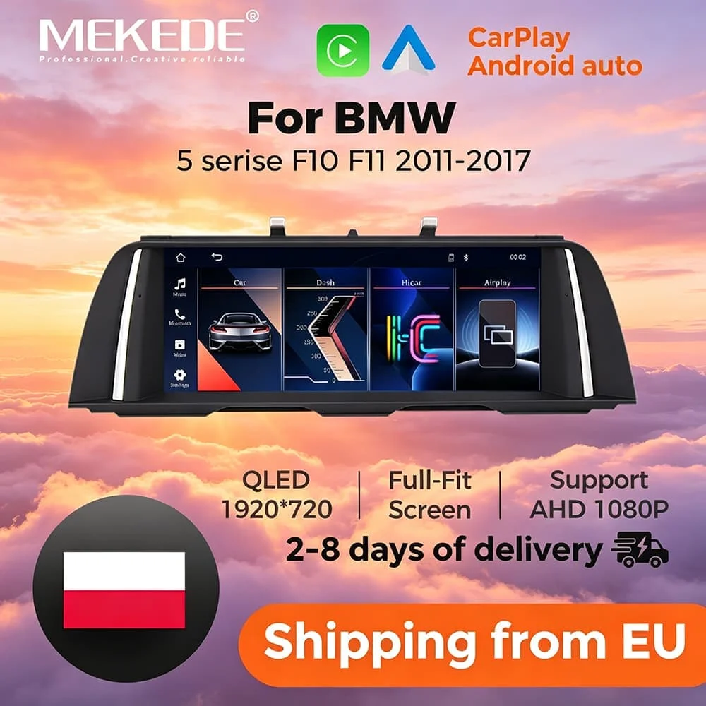 MEKEDE CarPlay Autoradio Intelligente Systeme für BMW 5er F10 F11 520i 525i 2011-2017 Unterstützt Originalsystem und Kamera 10,25 Zoll Android Auto Video-Player 1920*720 QLED Touchscreen EU-Lieferung