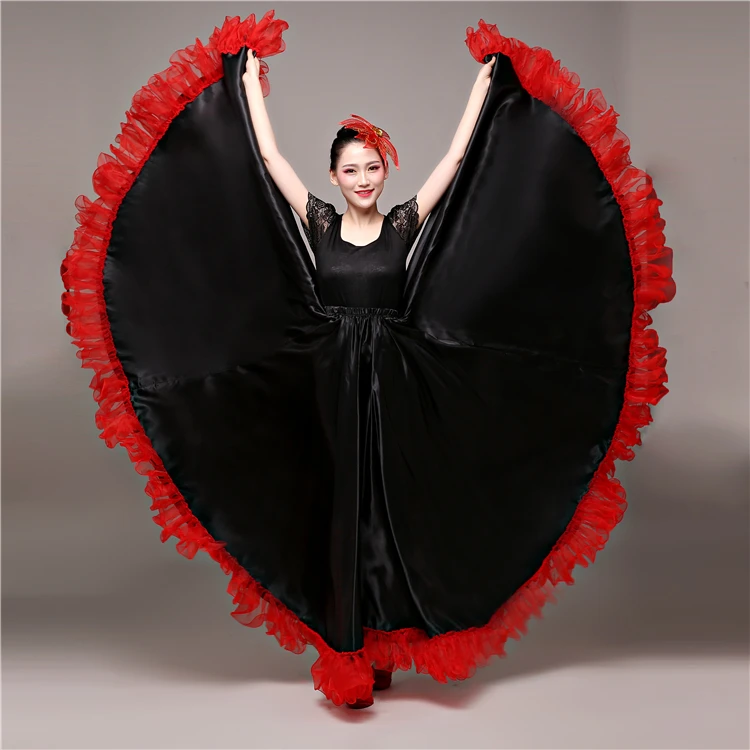 Woman Spanish Bullfight Skirt Opening Dance Costume Belly Dance Skirt Flamenco Swing Skirt Group Dance Costume Performance skirt