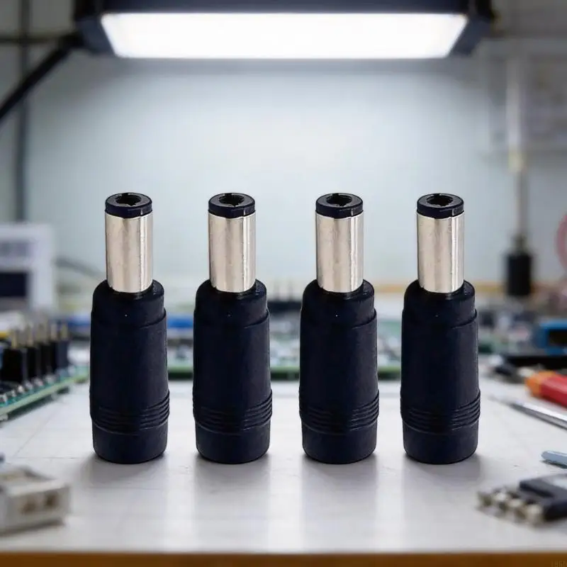 4Pack Direct Current Plug Converters DC5.5X2.1 to DC6.5X3.0Mm Barrels Plug, Compactly Barrels Adapter for Benches Testing Backup