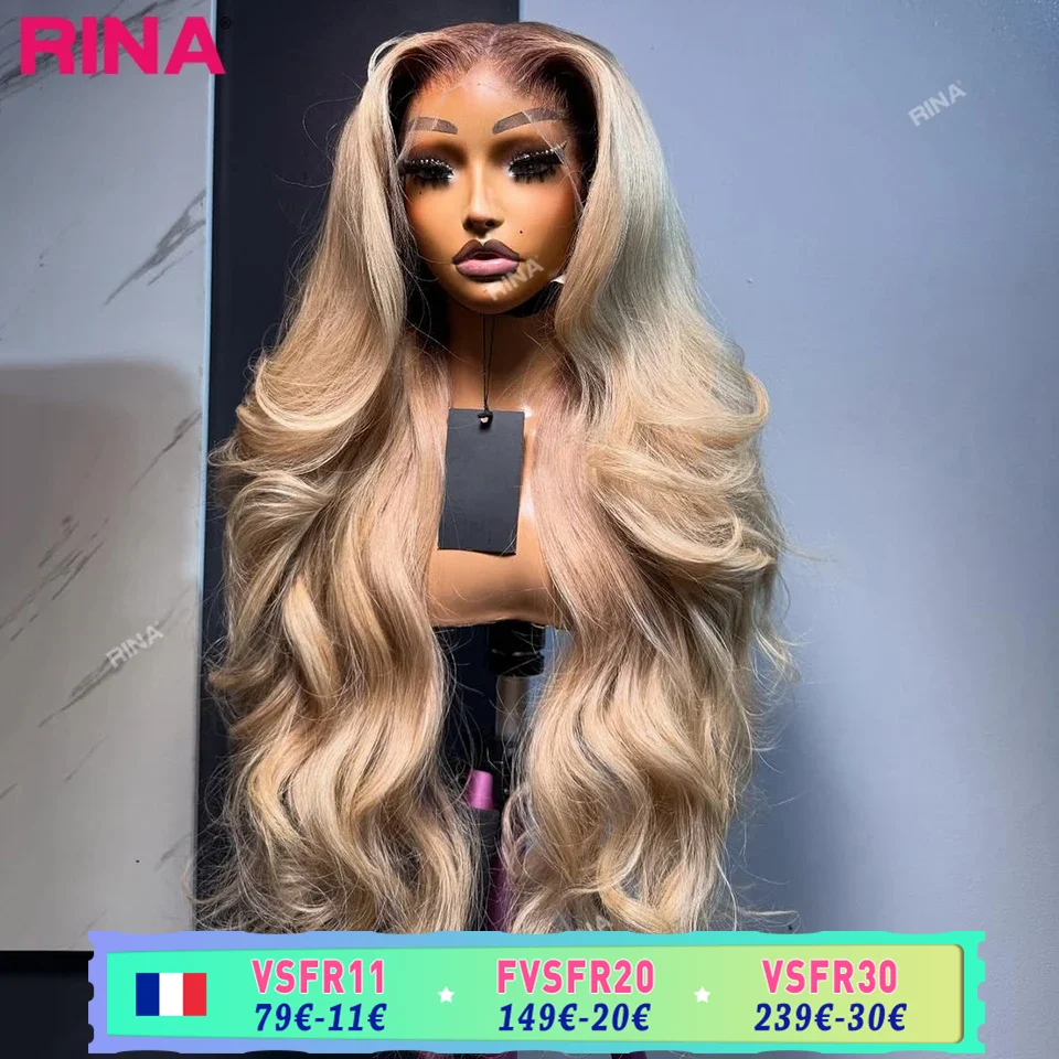 Dark Root Blonde 13x6 13x4 Hd Lace Frontal Wig Human Hair Ombre Colored Ombre Blonde Human Hair Wigs Body Wave For Women 5x5