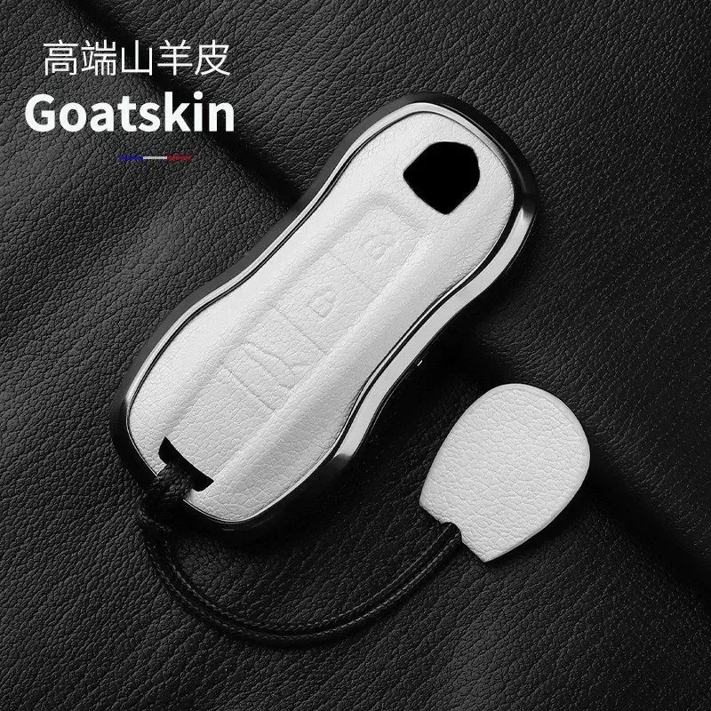 for Porsche Key Cover Case for Cayenne Macan Taycan 718 911 New Car Key Fob Protector Bag with Buckle