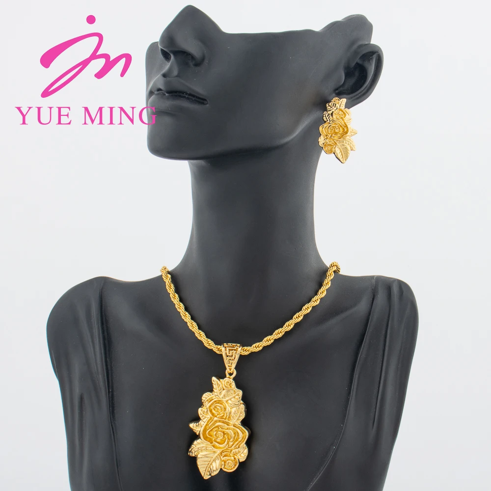 

YM Gold Plated Women's Jewelry Set Necklace Earrings 2-piece Set New Product Women's Party Couple Gift Gift