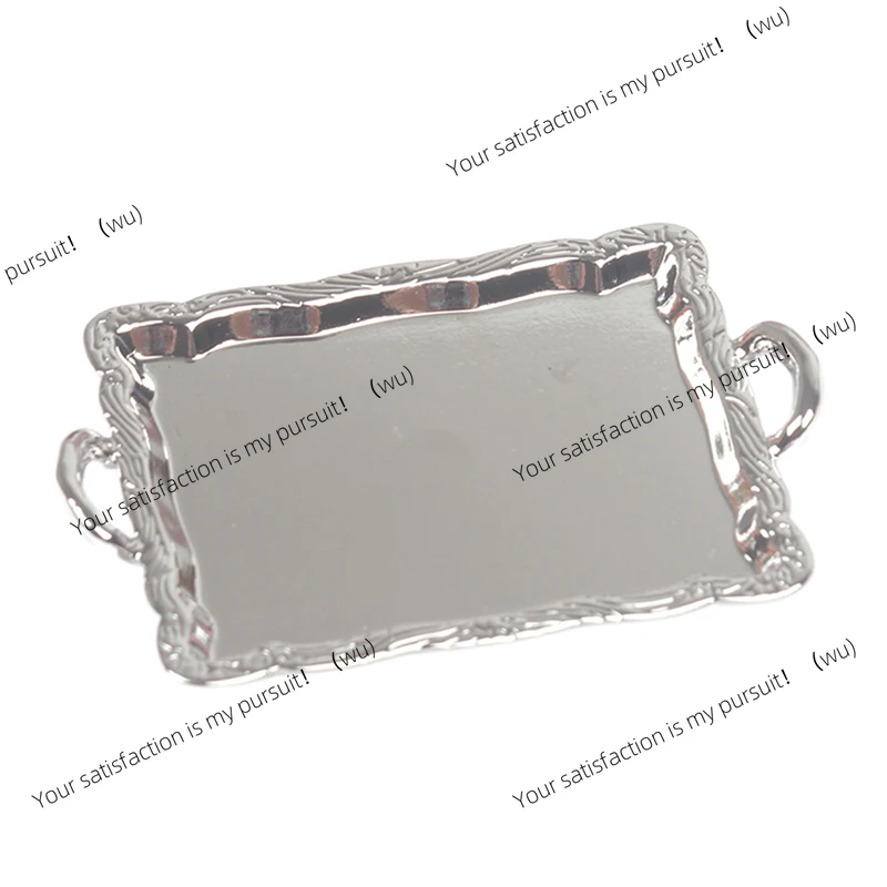 New 1pcs Dollhouse Miniature Metal Cakes Trays Bread Clip Desserts Plate Kitchen Model Decor Toy Doll House Accessories