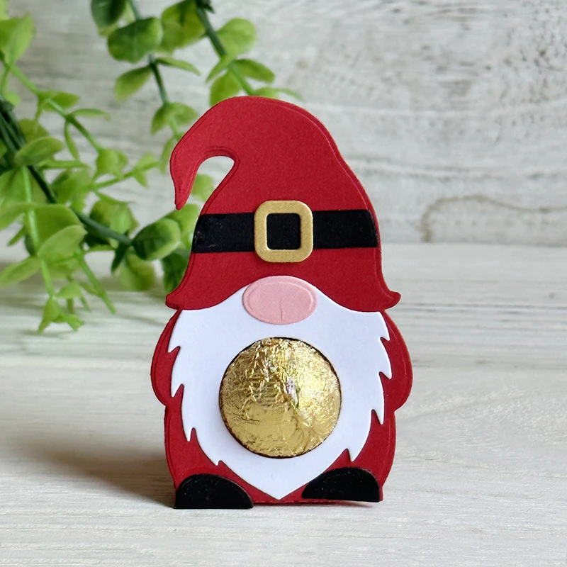 Christmas Gnome Chocolate Holder Metal Cutting Dies Stencil DIY Scrapbooking Album Paper Card Template Mold Embossing Decoration