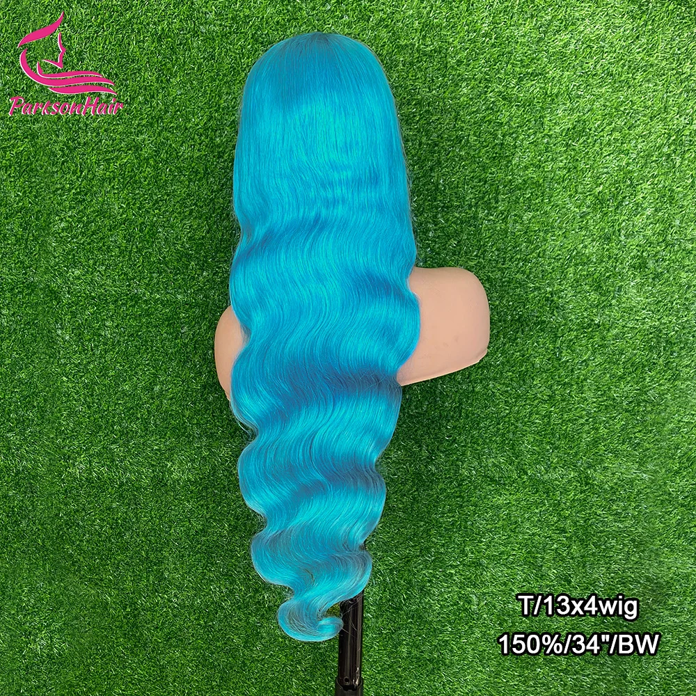 Blue 613 Colored 13x6 HD Transparent Lace Frontal Wigs Human Hair Wig  For Women Brazilian Remy Hair Glueless Full Lace Wigs