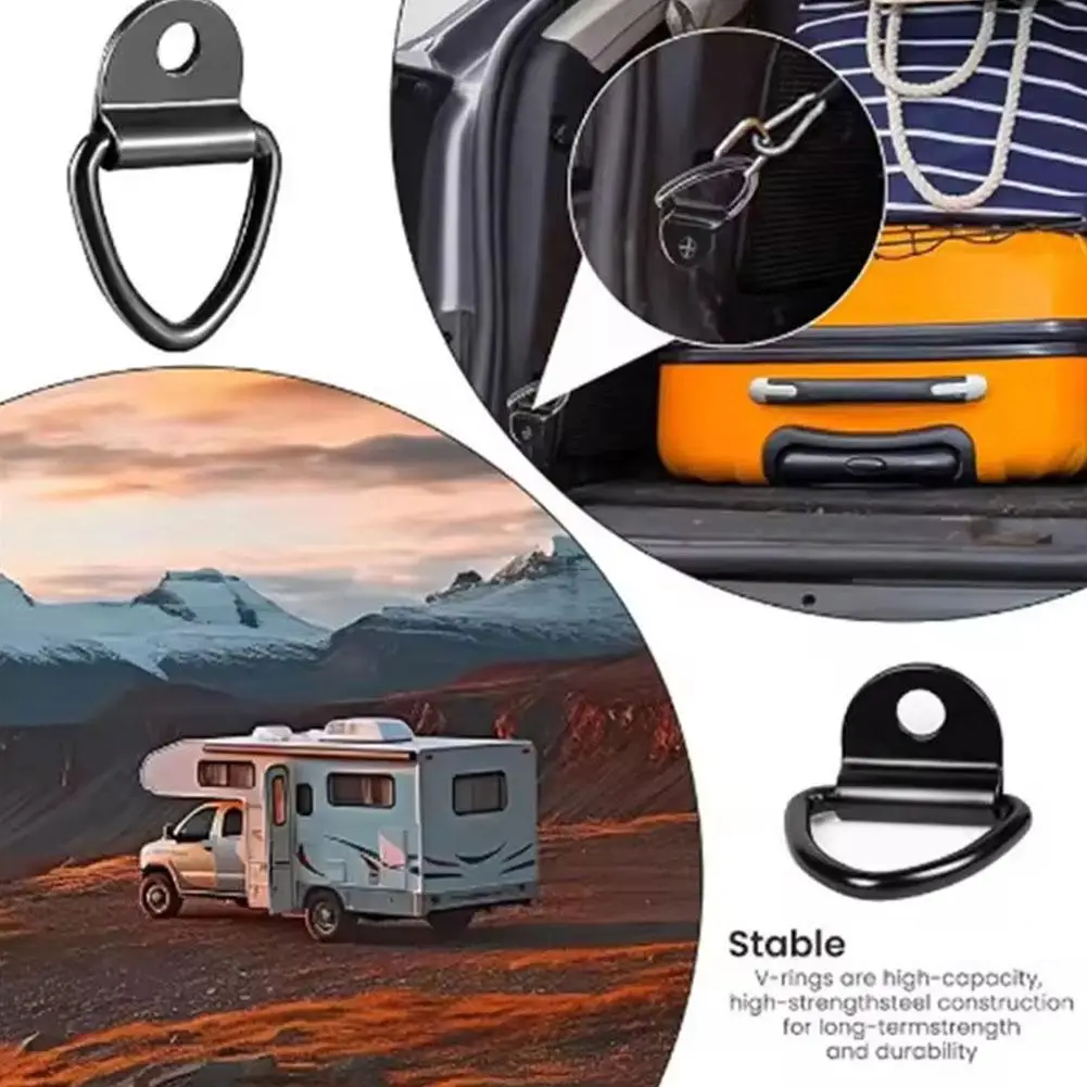 

Car Puller D-shaped Stainless Steel Hook Tie Down Anchors Iron for Cargo Truck Kayaks Sling Trainers Hammocks Awnings R2H4