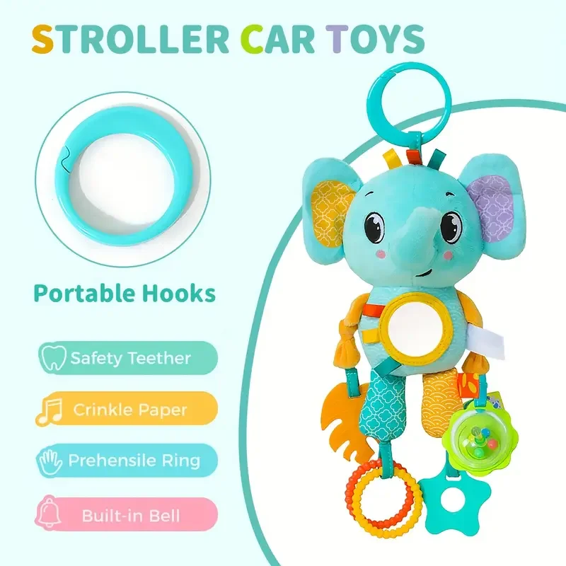 Krippe Hängen Rasseln Spielzeug Baby Spielzeug Cartoon Tier Spirale Hängen Spielzeug mit Klingeln Glocke Kinderwagen Auto Spielzeug für Kleinkinder Neugeborene
