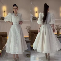 Customized Lace Applique Sequined Beading Sash Ruched Quinceanera A-line Square Neck Bespoke Occasion Gown Midi Dresses