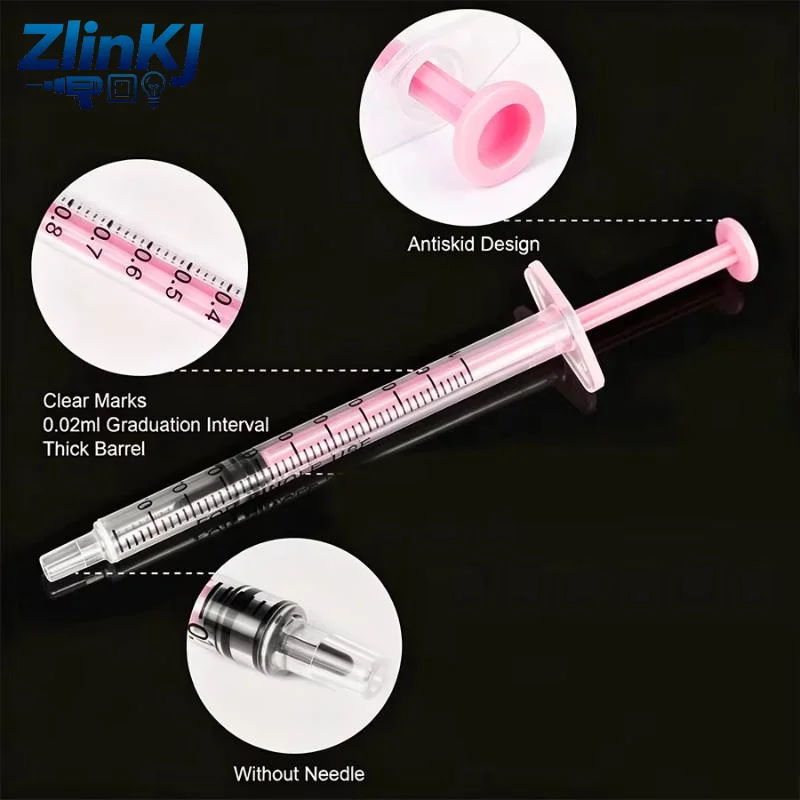 Disposable Needle-Free 1ml Plastic Syringe, 10Pc Clear Scale Liquid Transfer Tool, For Pet Feeding & Laboratory Use