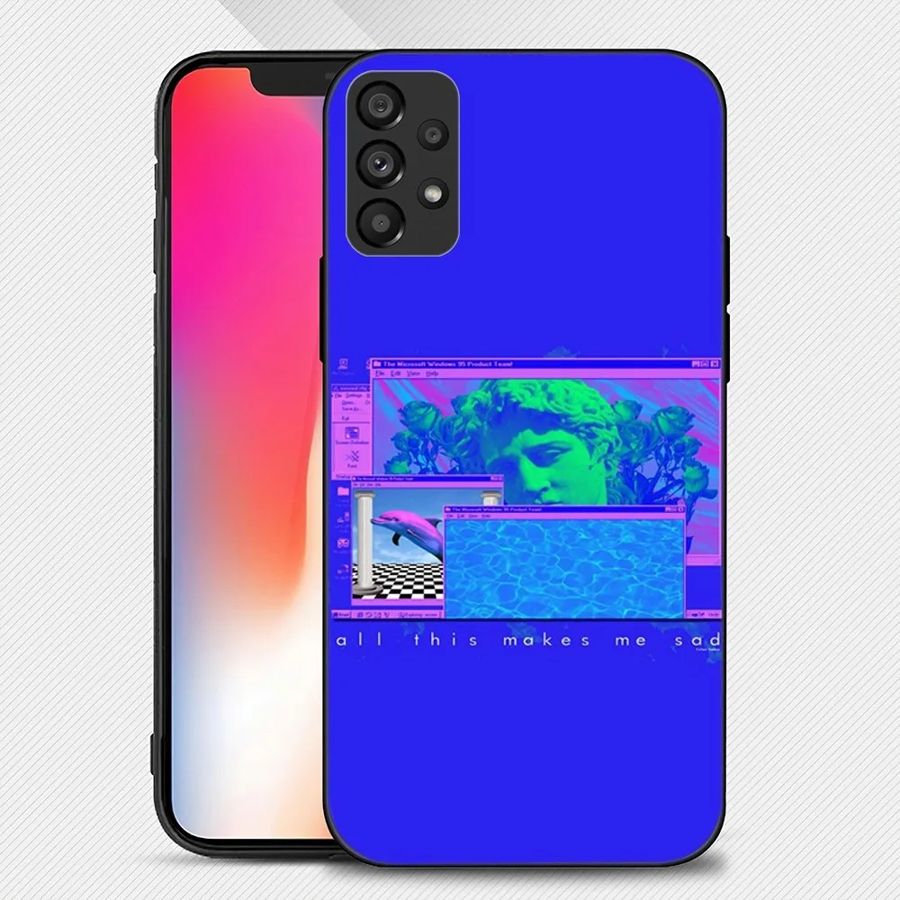 Vaporwave Aesthetic Art Phone Case For Samsung Galaxy S22 S23 Ultra S21 S20 FE Plus Note 20 Soft Cover