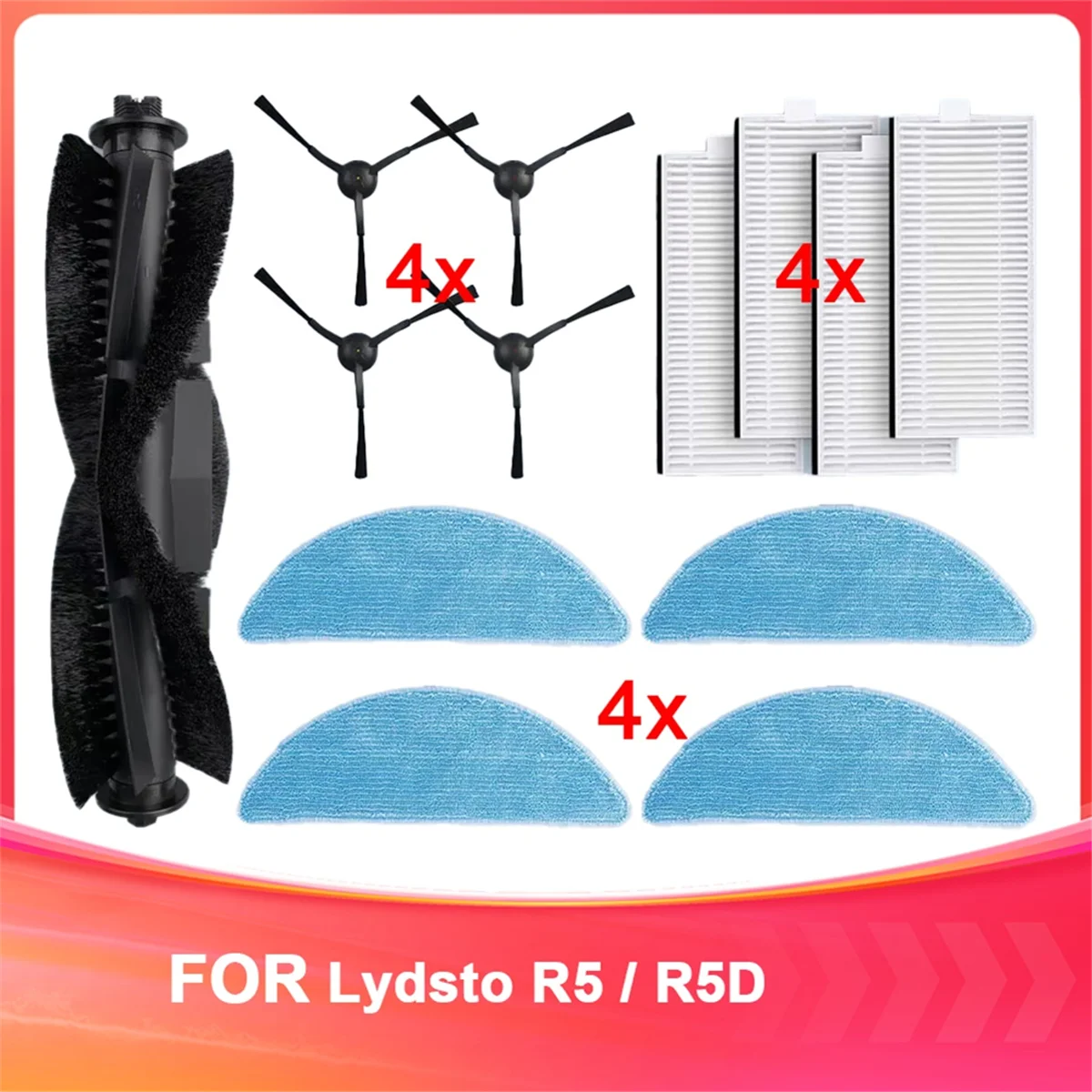

Hot sale Compatible for R5 / R5D Spare Parts Main Side Brush Hepa Filter Mop Cloth Dust Bag Accessories Consumables