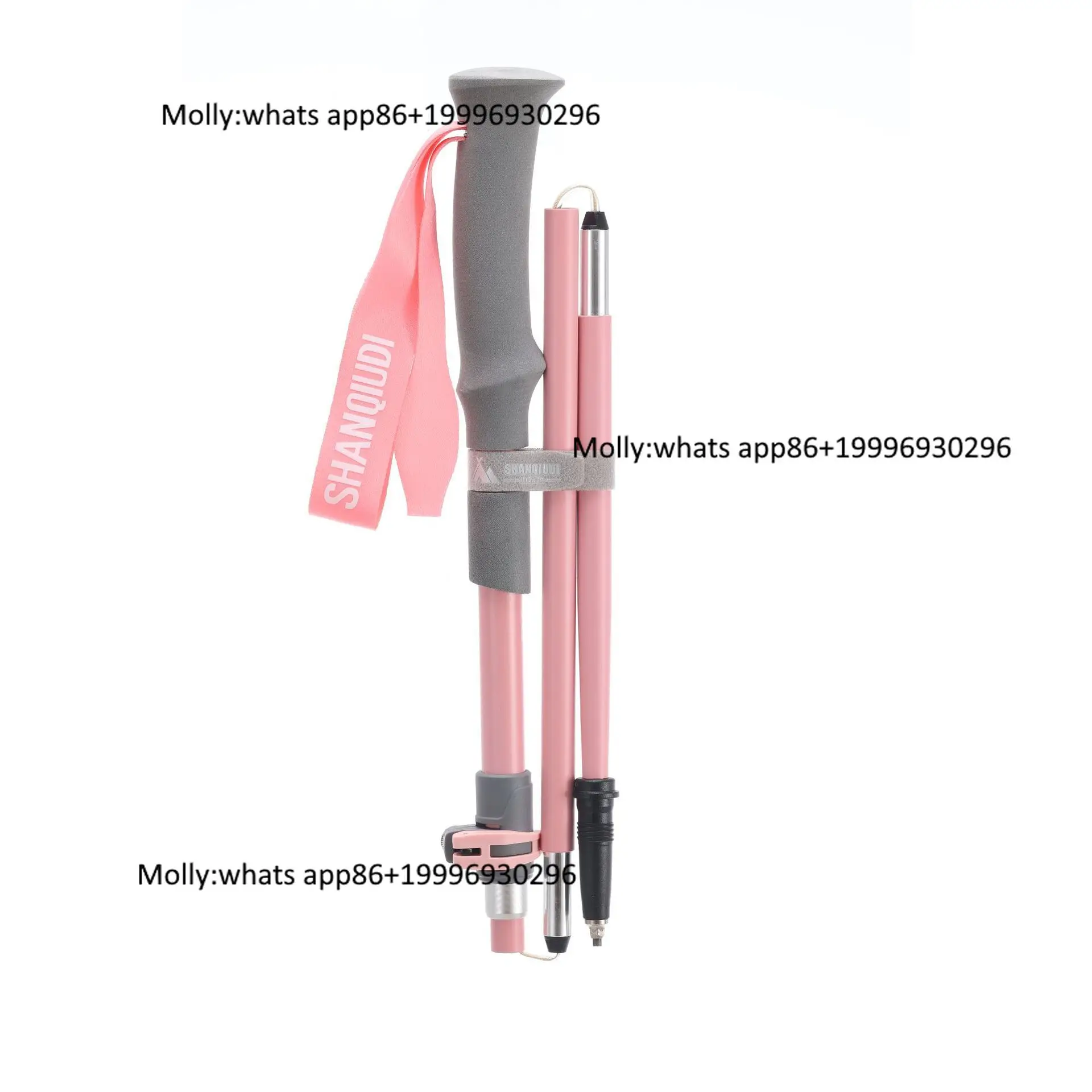 6061 Aluminum Alloy Ultra-light Folding Trekking Poles Staff EVA Adjustable Length 51-120cm Hiking Mountain Climbing
