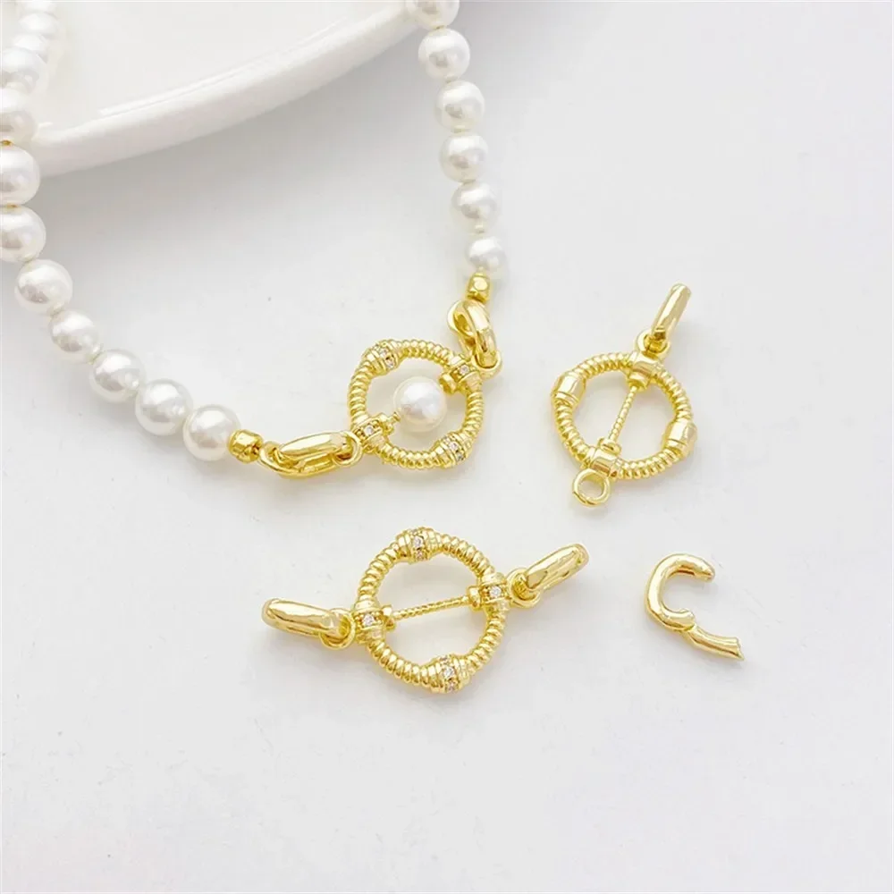 Anneau torsadé couleur or 14K, Double boucle universelle suspendue, fait à la main, Bracelet à cordes, collier, accessoires de fermoir de connexion