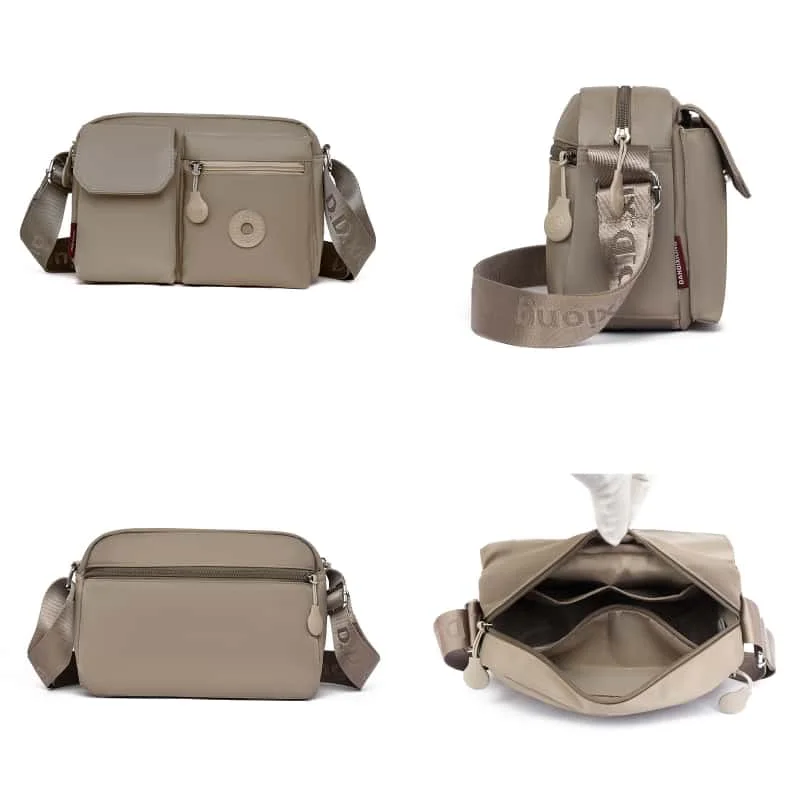 Large Capacity Anti-Theft Women's Crossbody Bag Lightweight Nylon Multi-Layer Travel Shoulder Handbag Casual Purse for Mom Work