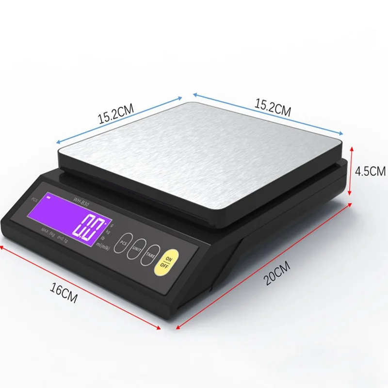  5kg/0.1g 10kg/1g Digital Electronic Kitchen Scale LCD Home Food Snack Waterproof Stainless Steel Measuring Weighing Tool