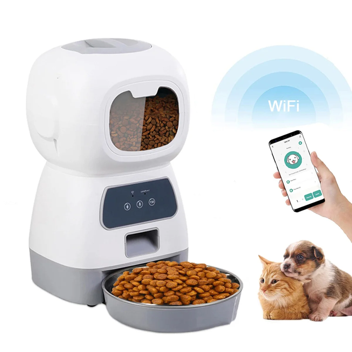 

OEM Automatic Pet Feeder for Cats 300W Pixels Smart Remote Video Round Pet Water Dispenser for Small Animals
