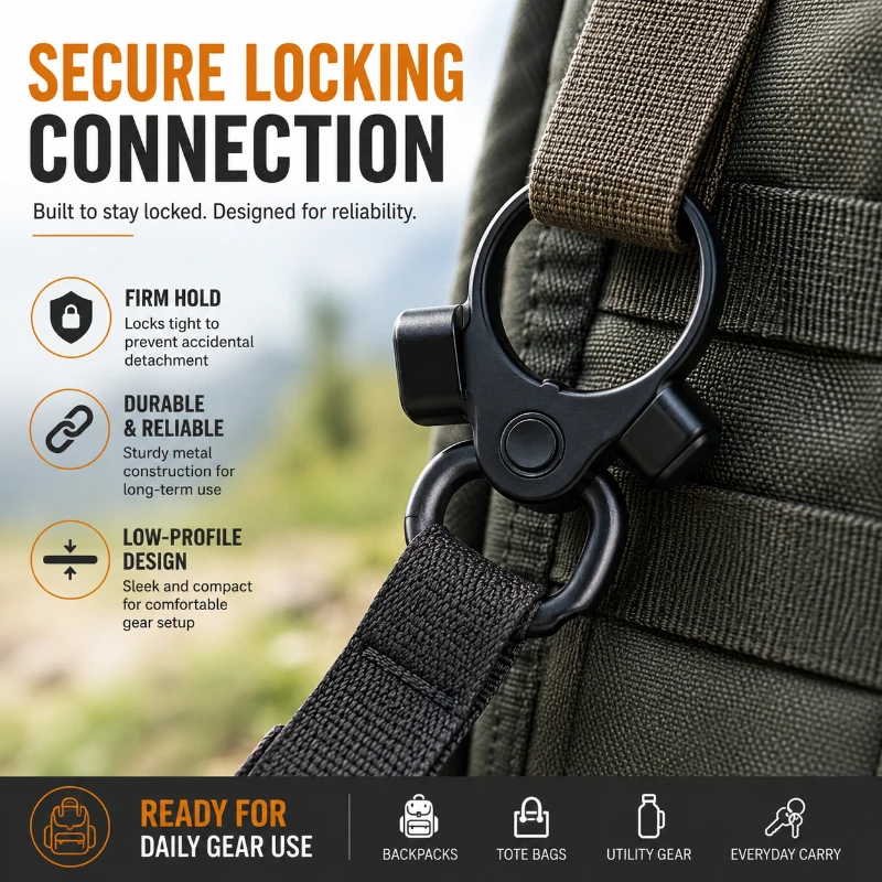 Outdoor Sports Quick Release Swivel Ring High Strength Metal Connection Buckle Replacement Hardware Fitting Multi‑Color Choice