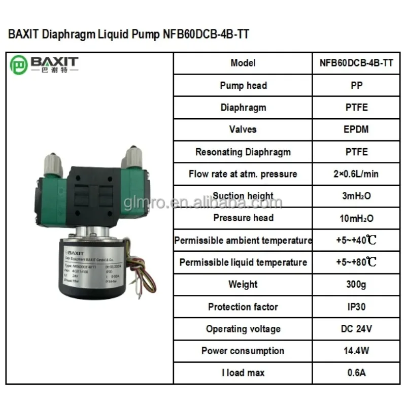 

NEW KNF NFB60DCB-4B-TT Diaohragm Vacuum Pump Micro Gas Liquid Sampling Pump