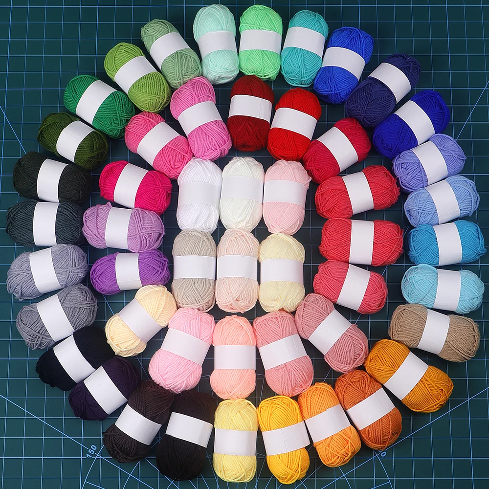 50Pcs Handmade Yarn, DIY Mixed Color Wool Ball Material Pack,Hand-Crochet/Knit Coasters,Scarves,Home Decor,Perfect for Beginners