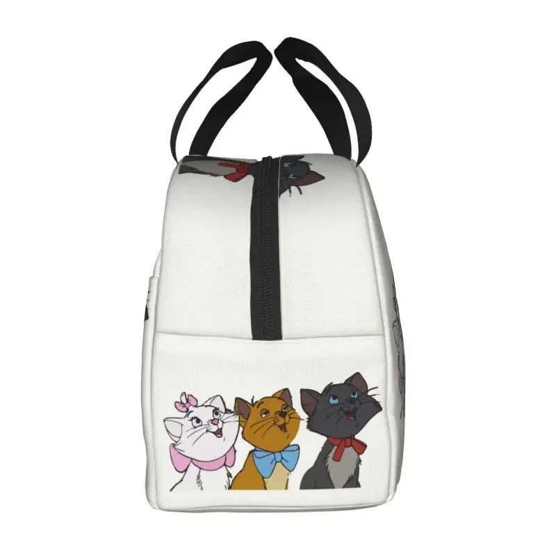 Marie Cat Lunch Bag Portable Cartoon Kitten Thermal Cooler Insulated Lunch Box Picnic Travel Food Tote Bags