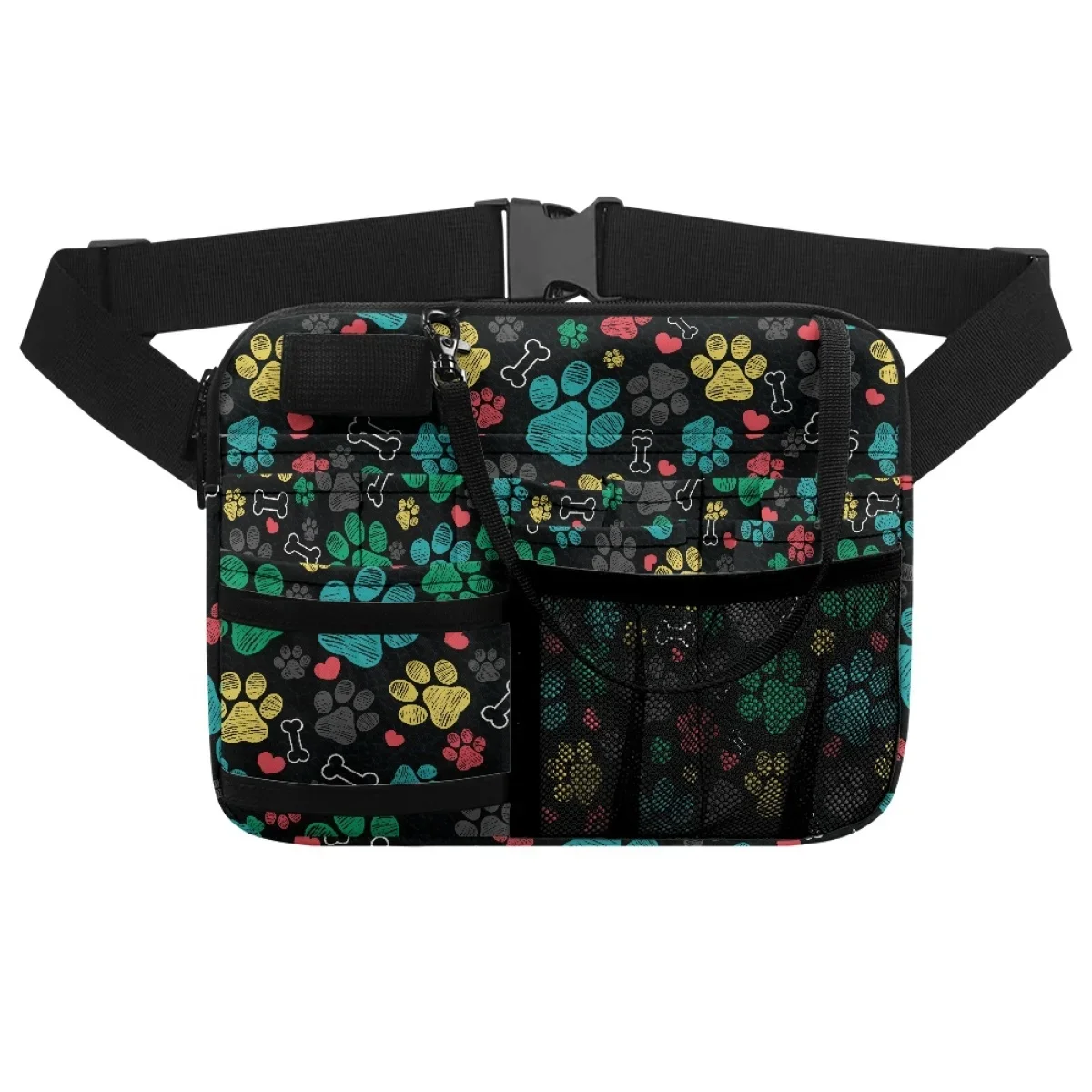 Casual Dog Paw Designer Adjustable Organizer Pouch Medical Nurse Fanny Pack Female Storage Practical Waist Bag Print on Demand