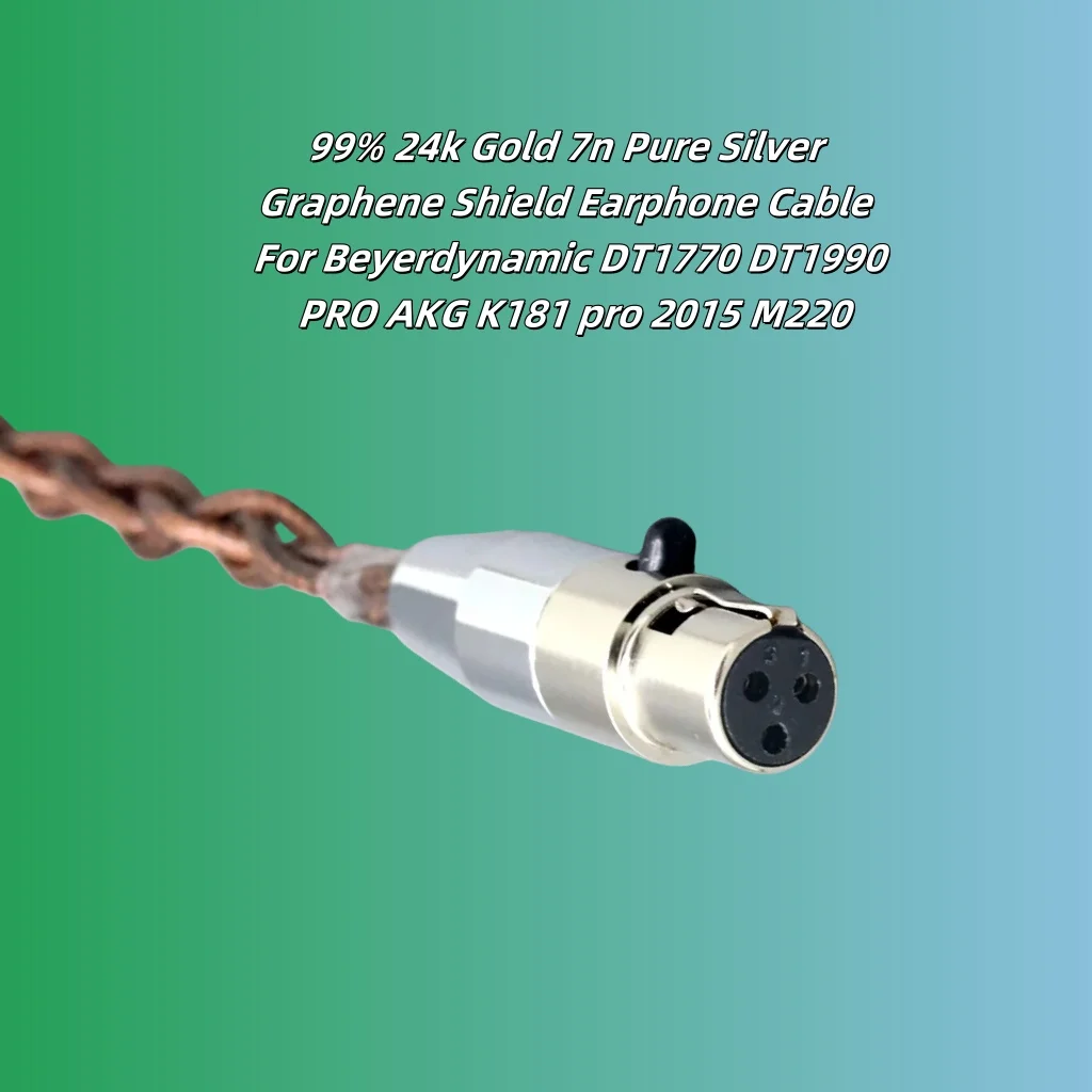 99% 24k الذهب 7n الفضة النقية الجرافين درع سماعة كابل لبييرديناميكي DT1770 DT1990 برو AKG K181 برو 2015 M220 8563