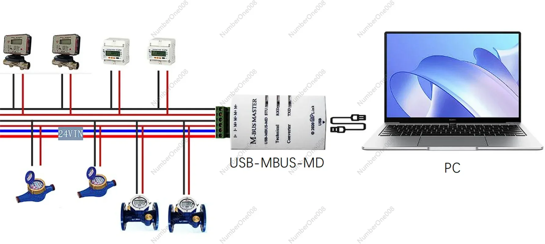USB الصناعية إلى MBUS المضيف متر القراءة الاتصالات الداخلية العزلة الكاملة واسعة الجهد إمدادات الطاقة 200 تحميل #3