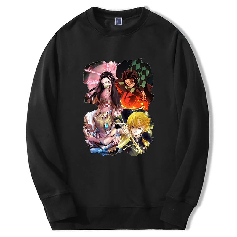 

Demon Slayer Anime Hoodies Men Women Tanjirou Manga Kimetsu No Yaiba Graphic Sweatshirt Long Sleeve Fleece Hip Hop Sportswear