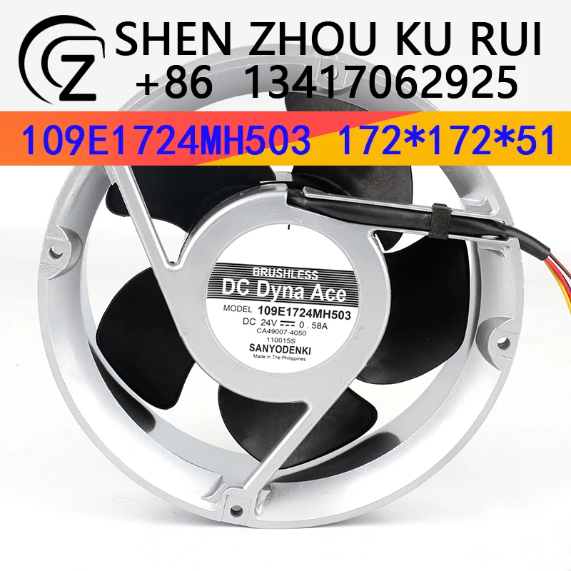 

New Sanyo 24V 0.58A Four-wire speed control Aluminum frame 17251 109E1724MH503 Cooling fan