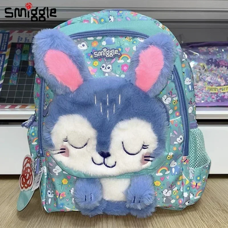 New Genuine Australian Smiggle Backpack With Purple Rabbit Shaped Backpack Children Stationery Student Pencil Case Children Gift