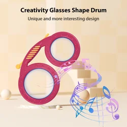 Glasses Drum Clapping Drum Orff Musical Instrument Special-shaped Drum Percussion Instrument 2 Color Double-sided Drum for Gifts