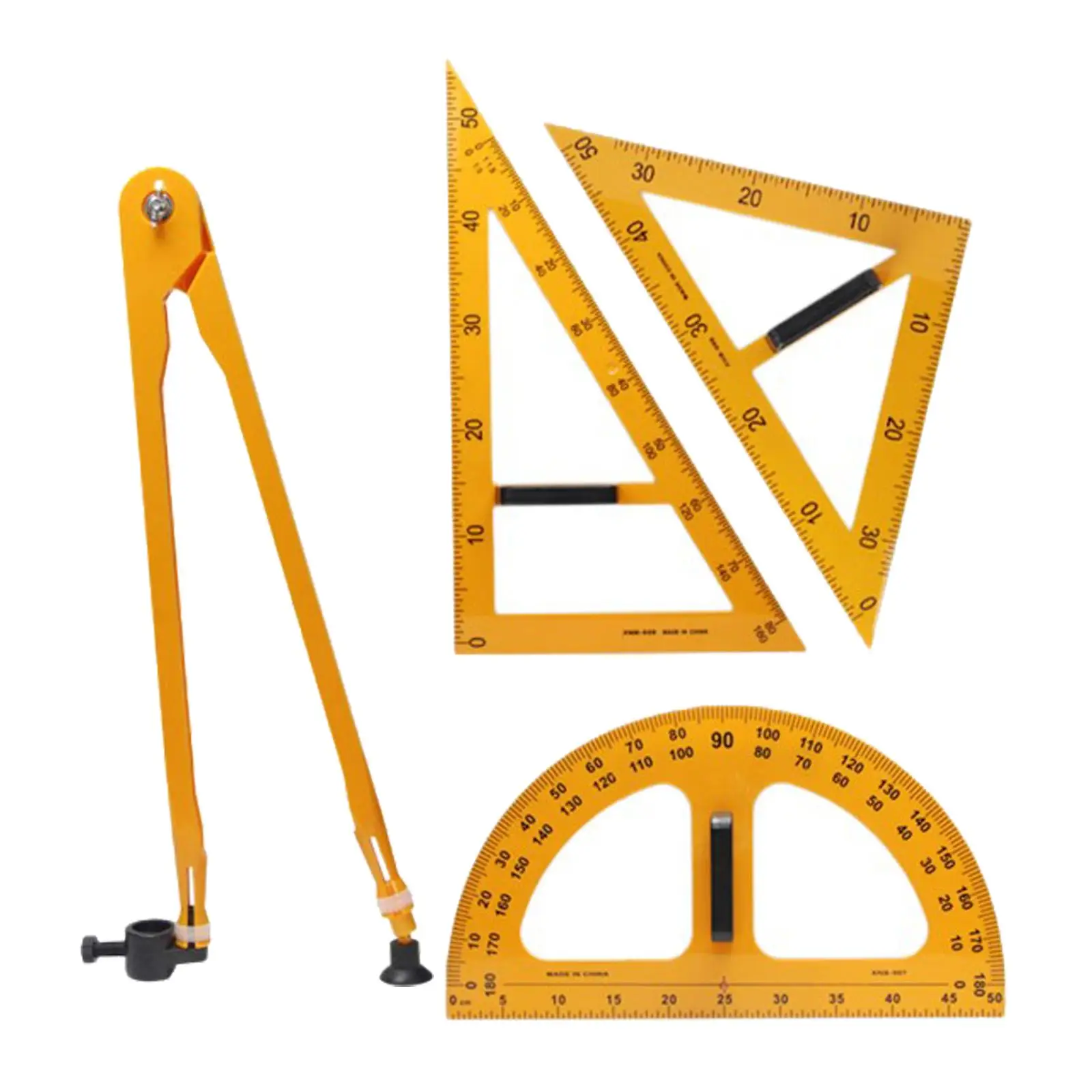 لوازم التدريس مسطرة هندسية الرياضيات مع مساطر قياس بمقبض قابل للفصل لرسومات مكتب الفصول الدراسية للسبورة البيضاء