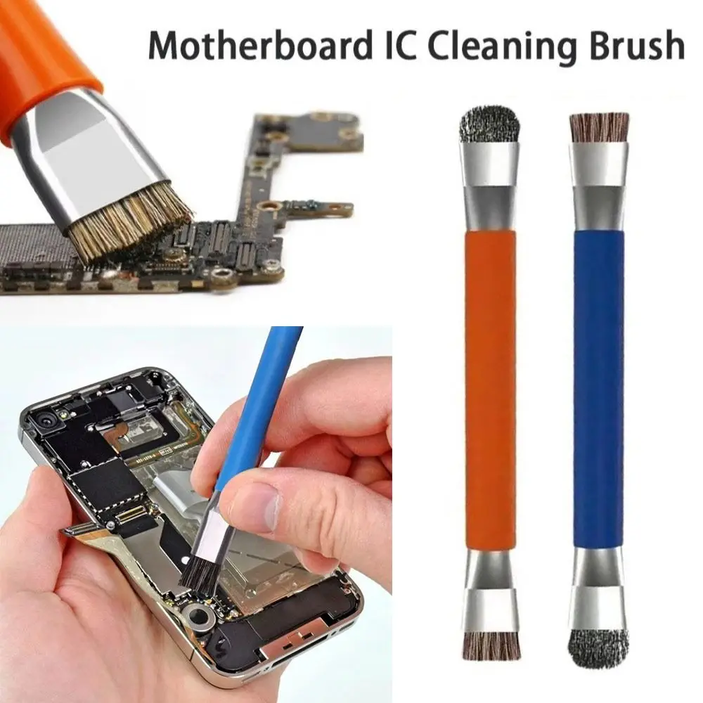 ESD Safe Safe Brush Steel Wire Brush Anti-Static Circuit Board Cleaner Precision Double Head Brush Piano Maintenance