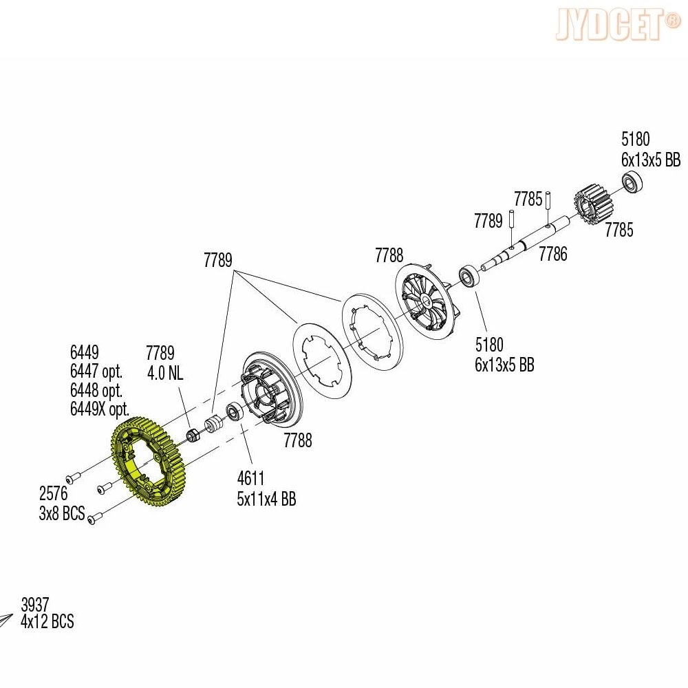 50T 45#Steel 1 Mod Hardened Steel Spur Gear #6448 for RC Traxxas 1/10 E-Revo VXL 1/5 X-Maxx 1/10 Maxx 1/7 XO-1