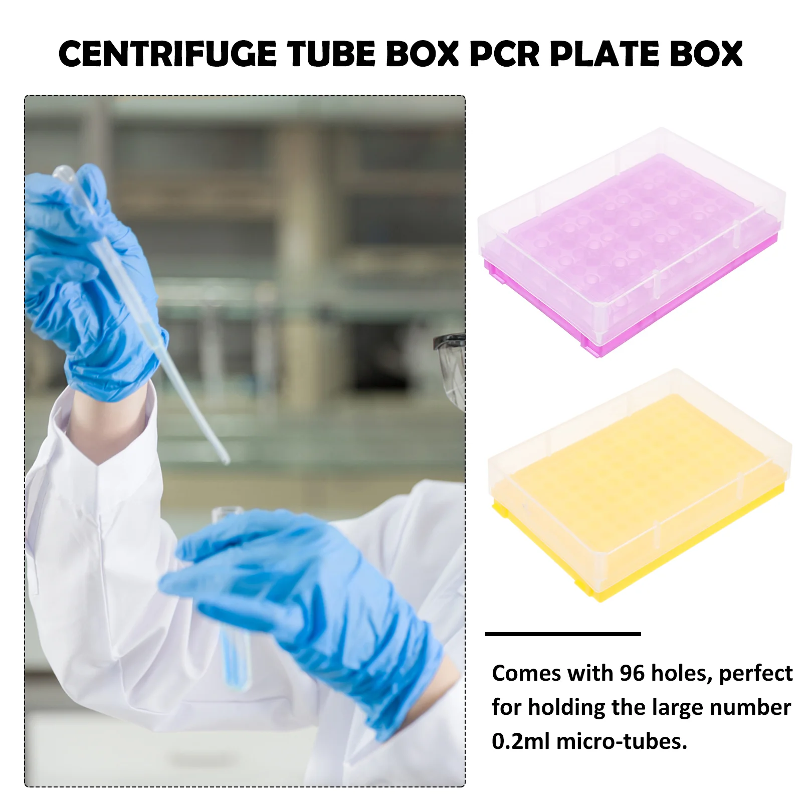 4pcs Tube Rack Tube Storage Box for 0.2ml Microcentrifuge Tubes