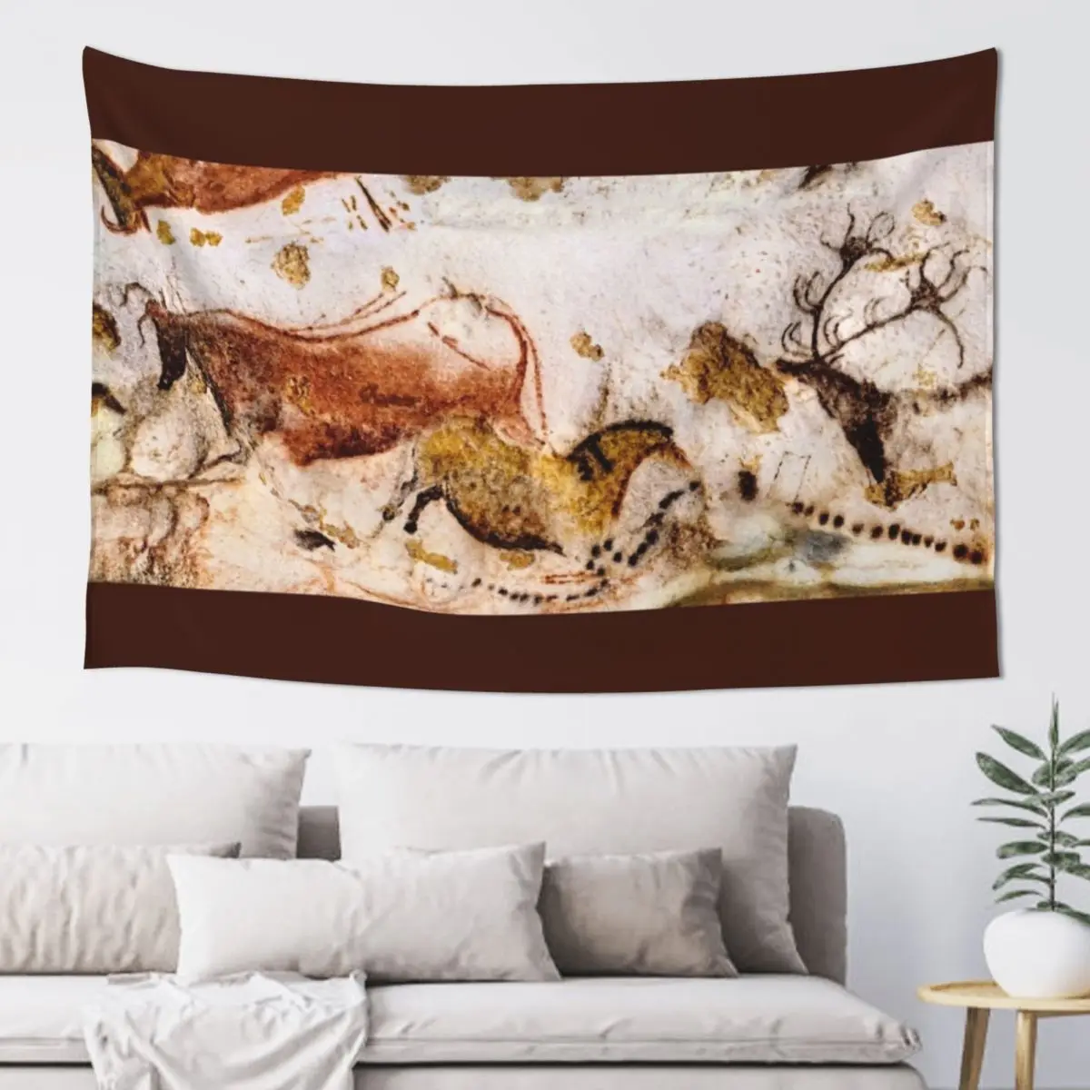 

Lascaux Cow Horse and Deer Tapestry Wallpaper Bedroom Room Aesthetic Tapestry