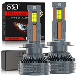 30000LM H7 LED H1 Canbus H4 H11 H8 H9 9005 HB3 9006 HB4 9012 bombillas de faros de coche CSP cuatro tubos de cobre 6500K faro de coche