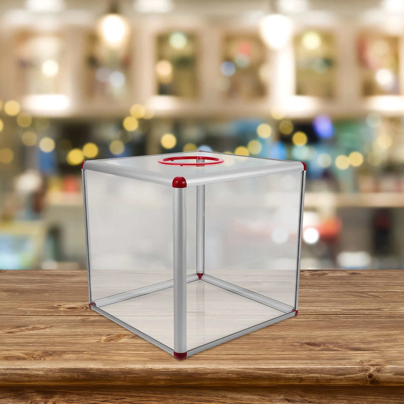Large Clear Acrylic Raffle Box Transparent Donation Suggestion Ticket Case Slot Voting Drawing Box for Events Parties