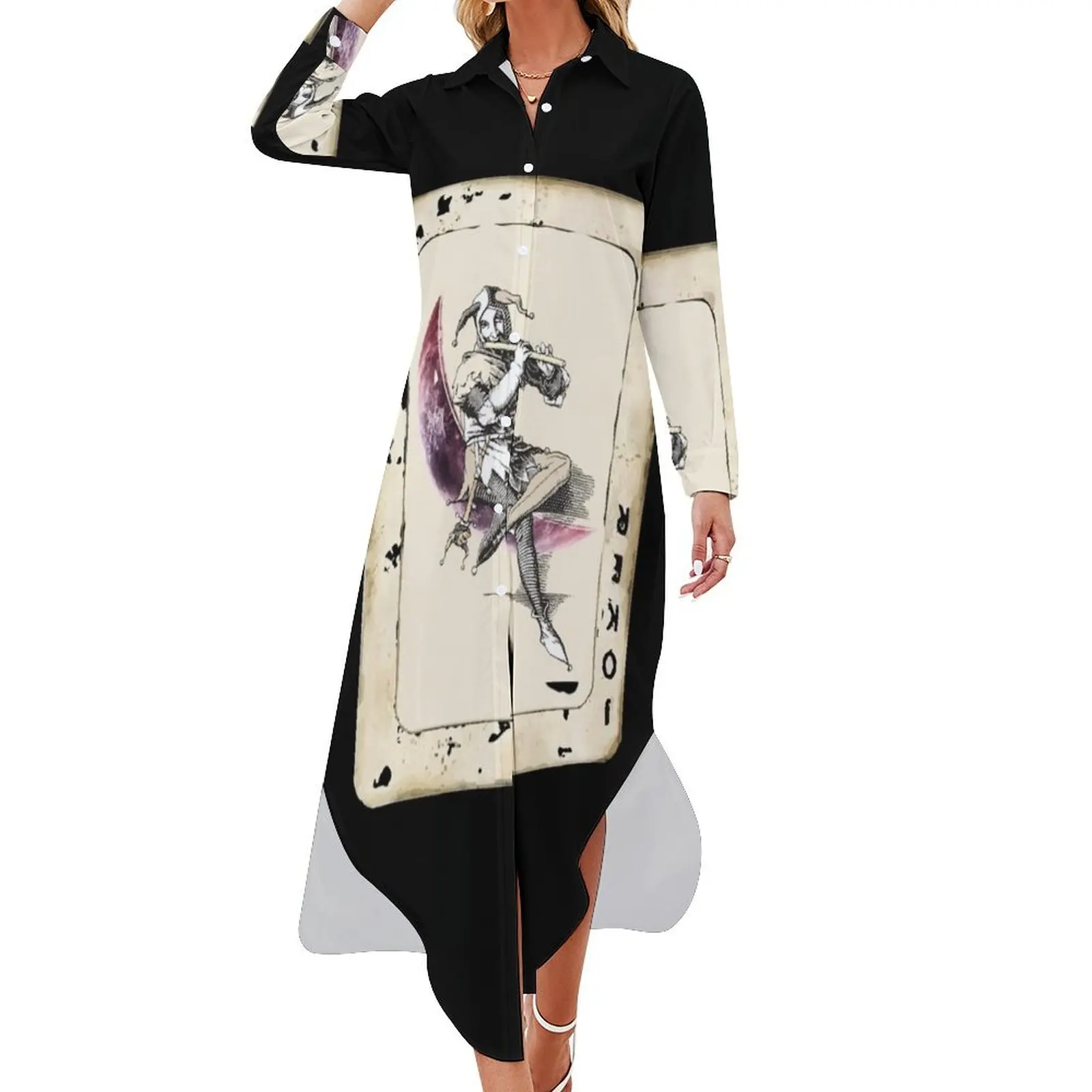 

joker card Long Sleeved Shirt Dress cocktail dresses Clothing female summer dresses womens 2024