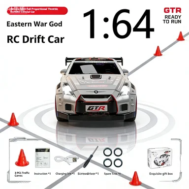 

GTR высокоскоростной радиоуправляемый автомобиль с дистанционным управлением, профессиональный дрейфующий автомобиль, полноприводная игрушка для мальчика, подарок на день рождения, новинка 2025 года, 1:64 1:24