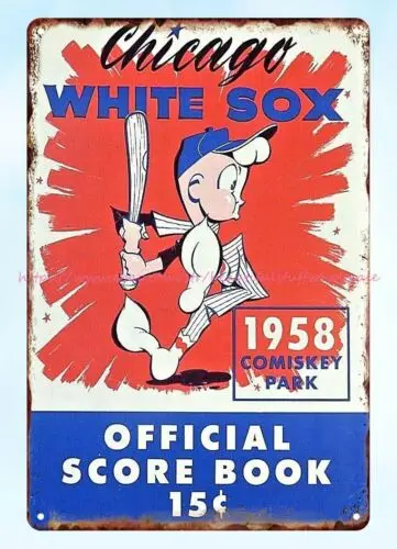 1958 SCORECARD PROGRAM metal tin sign